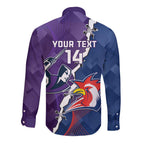 Custom NRL Storm And Roosters Rugby 2024 Long Sleeve Button Shirt Go Champions Dynamic Version
