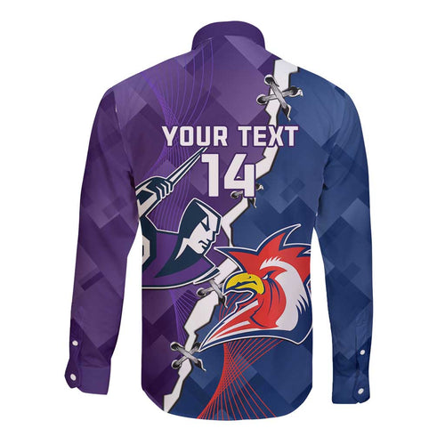 Custom NRL Storm And Roosters Rugby 2024 Long Sleeve Button Shirt Go Champions Dynamic Version