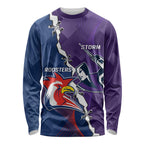 Custom NRL Storm And Roosters Rugby 2024 Long Sleeve Shirt Go Champions Dynamic Version