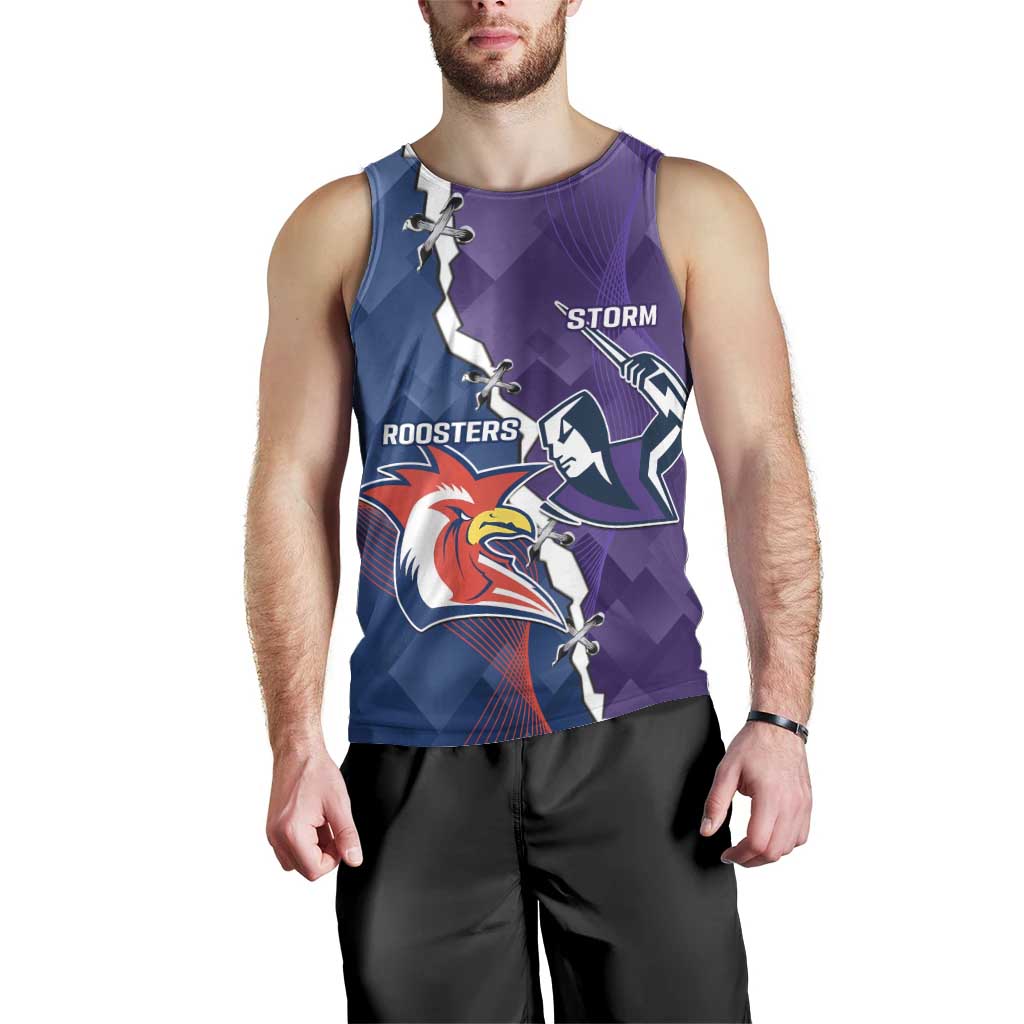 Custom NRL Storm And Roosters Rugby 2024 Men Tank Top Go Champions Dynamic Version