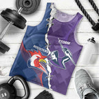 Custom NRL Storm And Roosters Rugby 2024 Men Tank Top Go Champions Dynamic Version