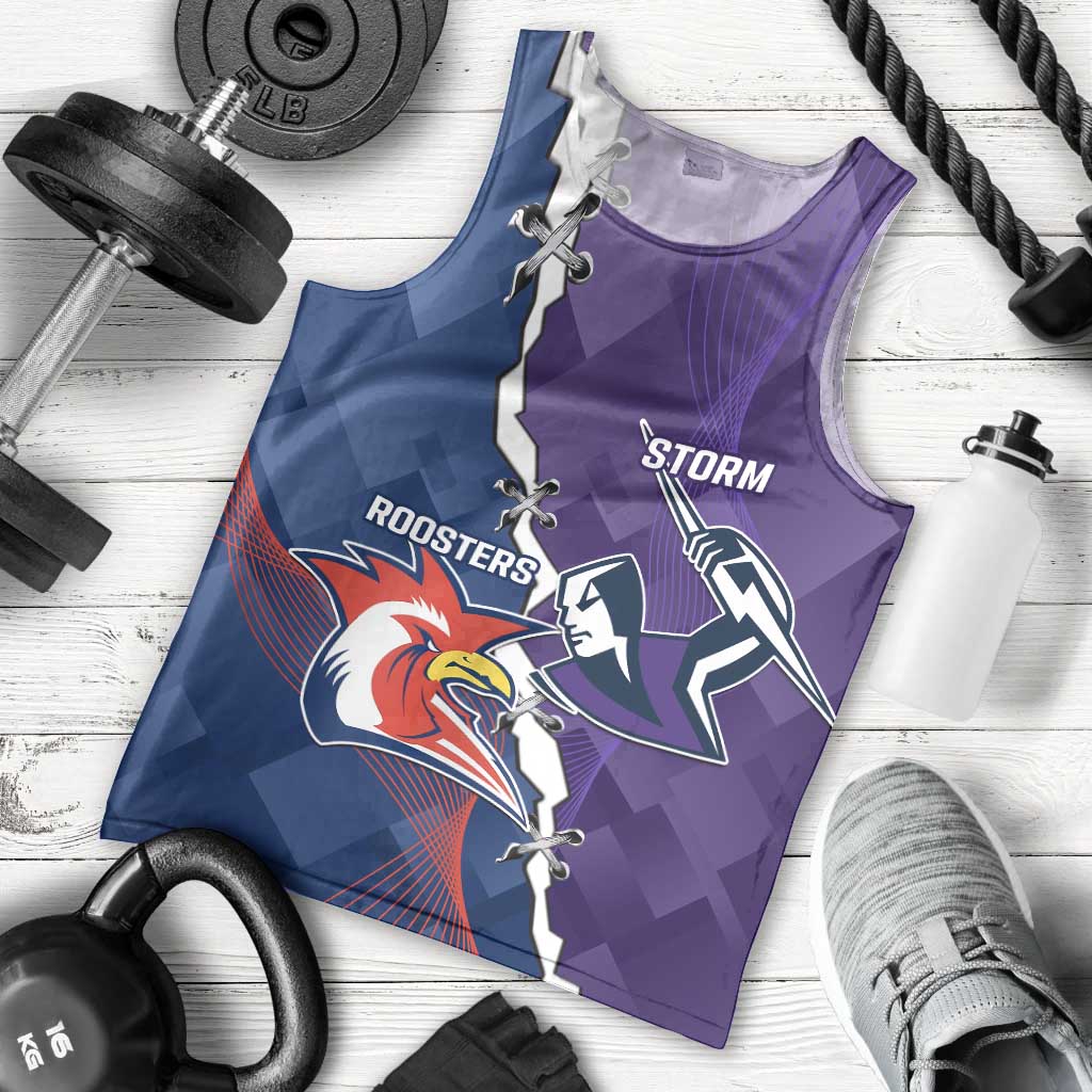 Custom NRL Storm And Roosters Rugby 2024 Men Tank Top Go Champions Dynamic Version