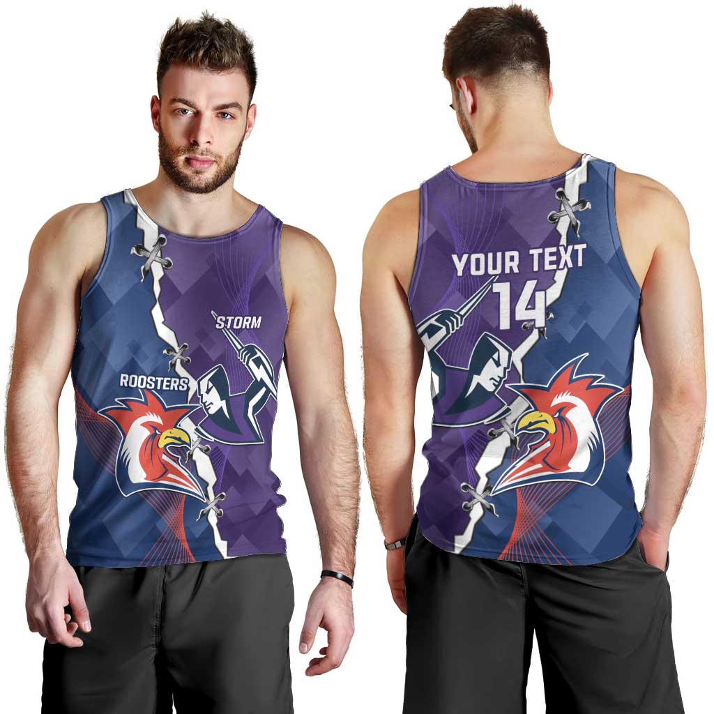 Custom NRL Storm And Roosters Rugby 2024 Men Tank Top Go Champions Dynamic Version
