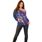 Custom NRL Storm And Roosters Rugby 2024 Off Shoulder Sweater Go Champions Dynamic Version