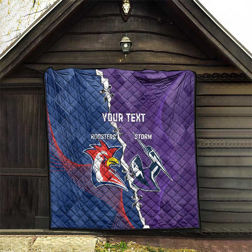 Custom NRL Storm And Roosters Rugby 2024 Quilt Go Champions Dynamic Version