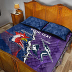 Custom NRL Storm And Roosters Rugby 2024 Quilt Bed Set Go Champions Dynamic Version