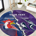 Custom NRL Storm And Roosters Rugby 2024 Round Carpet Go Champions Dynamic Version