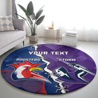 Custom NRL Storm And Roosters Rugby 2024 Round Carpet Go Champions Dynamic Version