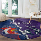 Custom NRL Storm And Roosters Rugby 2024 Round Carpet Go Champions Dynamic Version