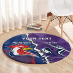 Custom NRL Storm And Roosters Rugby 2024 Round Carpet Go Champions Dynamic Version