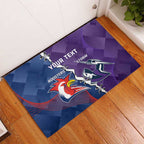 Custom NRL Storm And Roosters Rugby 2024 Rubber Doormat Go Champions Dynamic Version