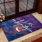 Custom NRL Storm And Roosters Rugby 2024 Rubber Doormat Go Champions Dynamic Version