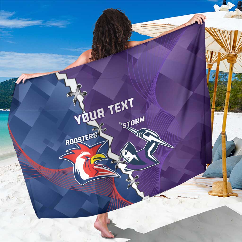 Custom NRL Storm And Roosters Rugby 2024 Sarong Go Champions Dynamic Version