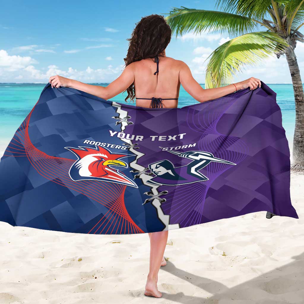 Custom NRL Storm And Roosters Rugby 2024 Sarong Go Champions Dynamic Version