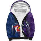 Custom NRL Storm And Roosters Rugby 2024 Sherpa Hoodie Go Champions Dynamic Version