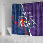 Custom NRL Storm And Roosters Rugby 2024 Shower Curtain Go Champions Dynamic Version