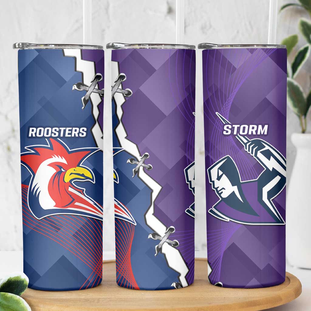 NRL Storm And Roosters Rugby 2024 Skinny Tumbler Go Champions Dynamic Version
