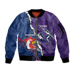 Custom NRL Storm And Roosters Rugby 2024 Sleeve Zip Bomber Jacket Go Champions Dynamic Version