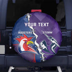 Custom NRL Storm And Roosters Rugby 2024 Spare Tire Cover Go Champions Dynamic Version