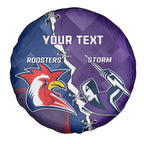 Custom NRL Storm And Roosters Rugby 2024 Spare Tire Cover Go Champions Dynamic Version