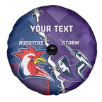 Custom NRL Storm And Roosters Rugby 2024 Spare Tire Cover Go Champions Dynamic Version