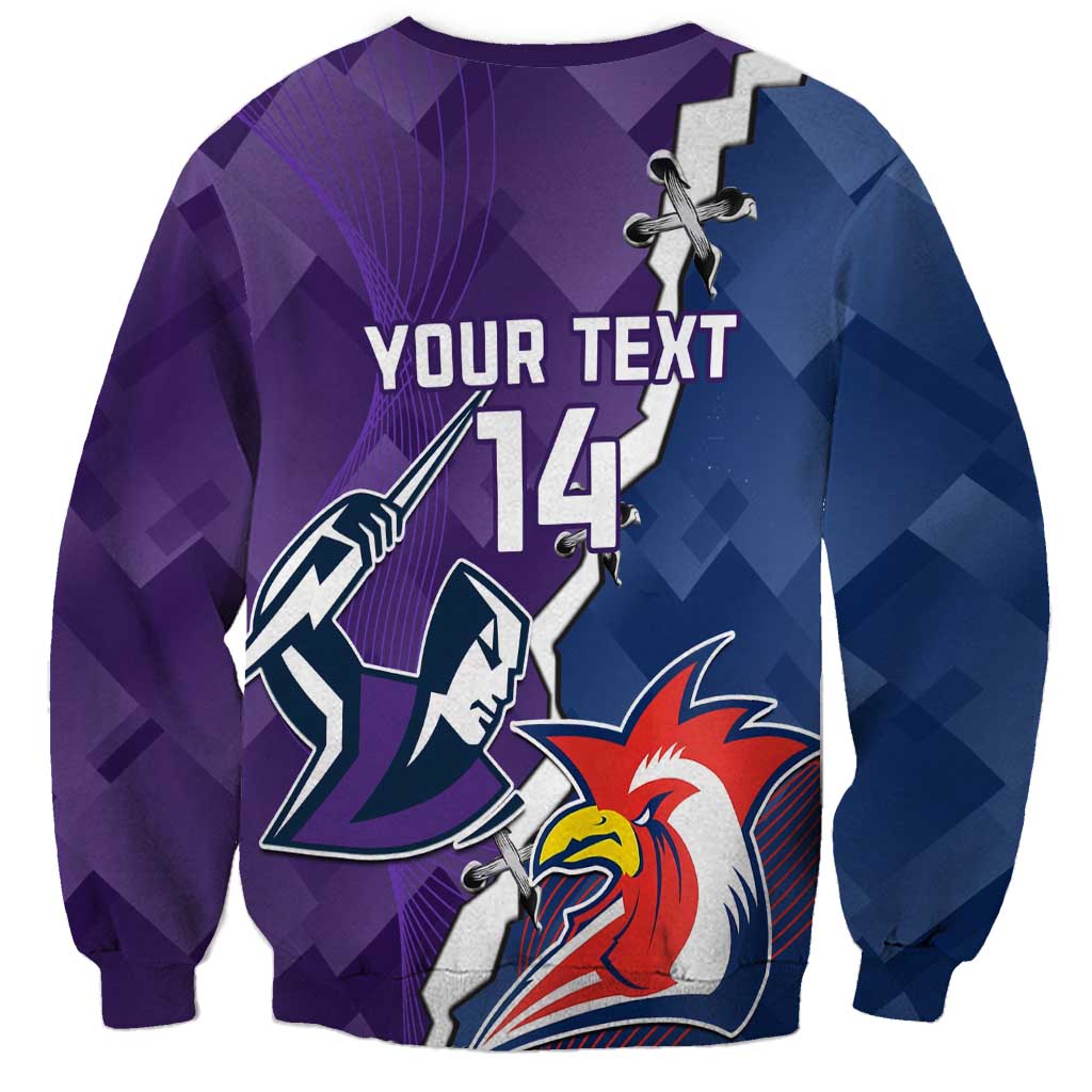 Custom NRL Storm And Roosters Rugby 2024 Sweatshirt Go Champions Dynamic Version