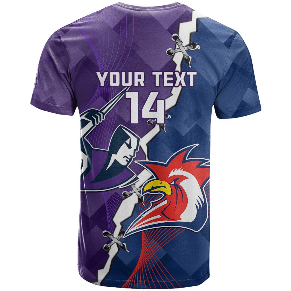 Custom NRL Storm And Roosters Rugby 2024 T Shirt Go Champions Dynamic Version