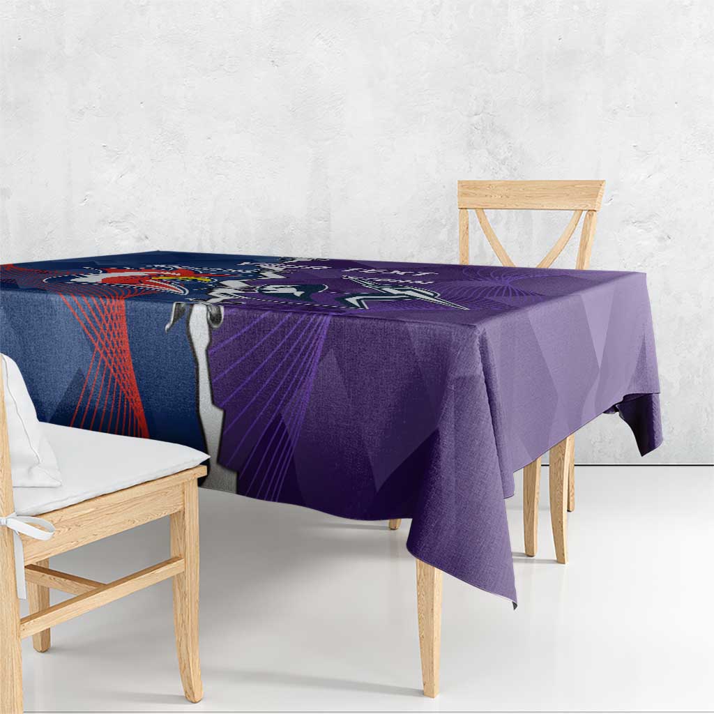 Custom NRL Storm And Roosters Rugby 2024 Tablecloth Go Champions Dynamic Version