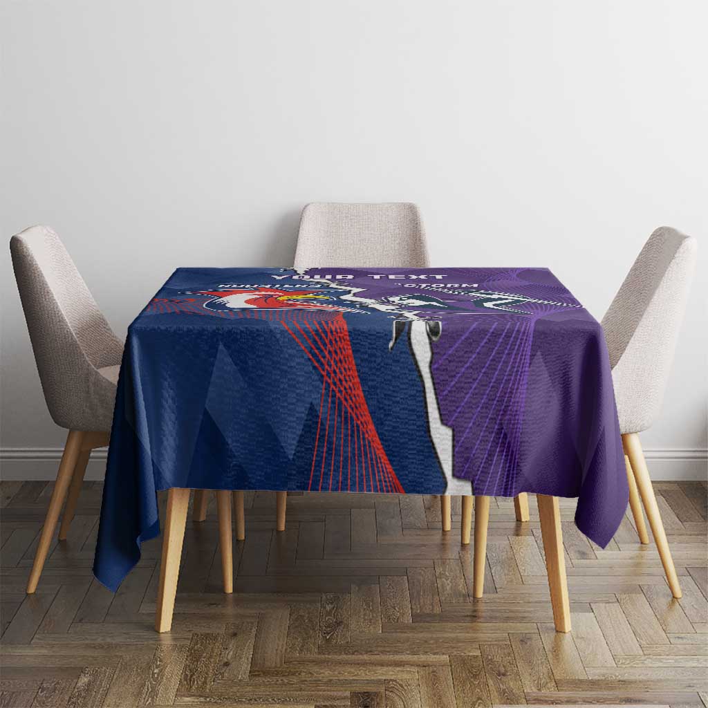Custom NRL Storm And Roosters Rugby 2024 Tablecloth Go Champions Dynamic Version