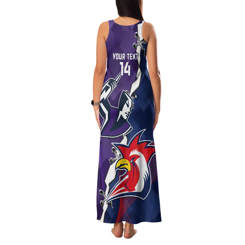 Custom NRL Storm And Roosters Rugby 2024 Tank Maxi Dress Go Champions Dynamic Version
