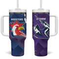 NRL Storm And Roosters Rugby 2024 Tumbler With Handle Go Champions Dynamic Version