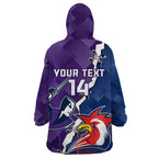 Custom NRL Storm And Roosters Rugby 2024 Wearable Blanket Hoodie Go Champions Dynamic Version