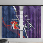 Custom NRL Storm And Roosters Rugby 2024 Window Curtain Go Champions Dynamic Version