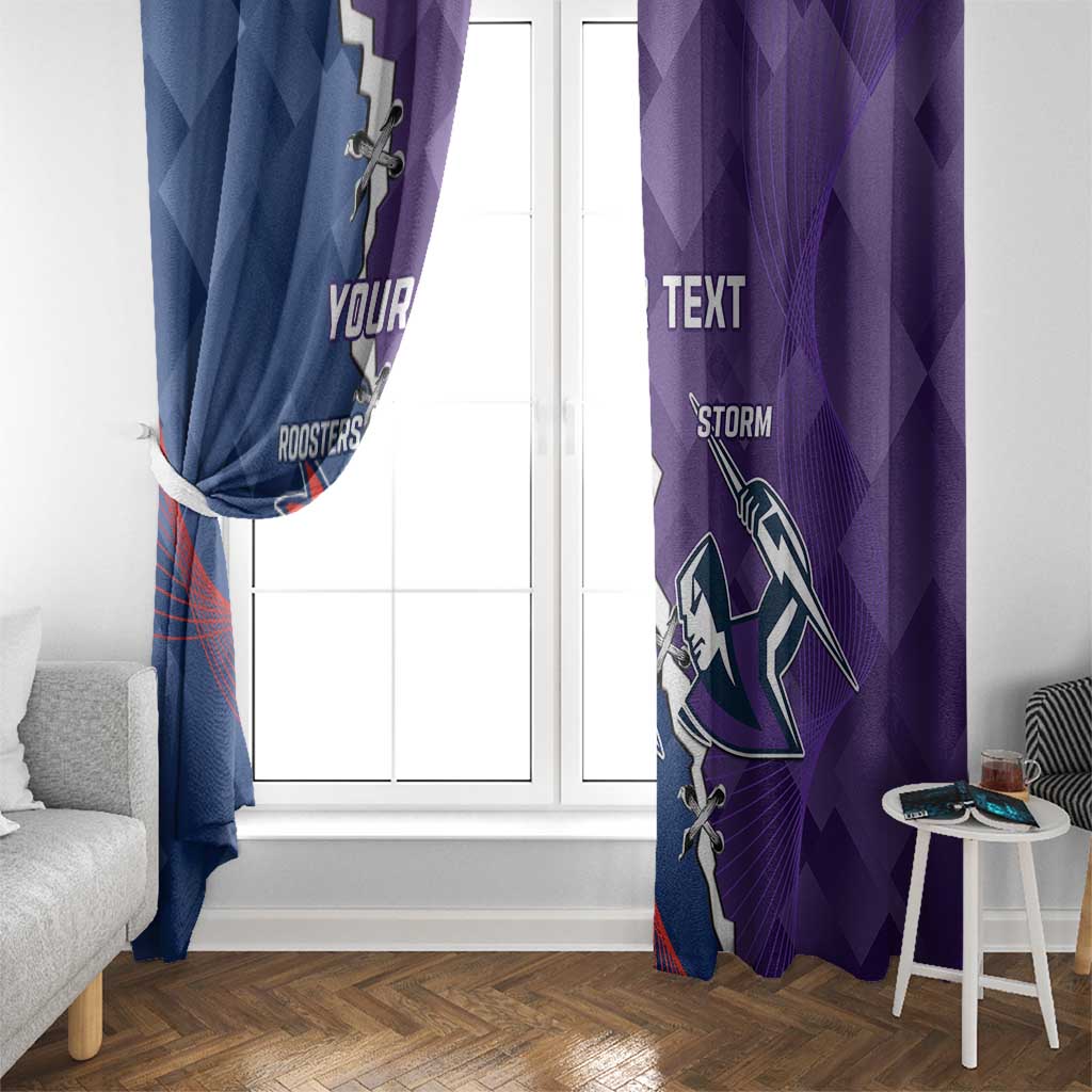 Custom NRL Storm And Roosters Rugby 2024 Window Curtain Go Champions Dynamic Version