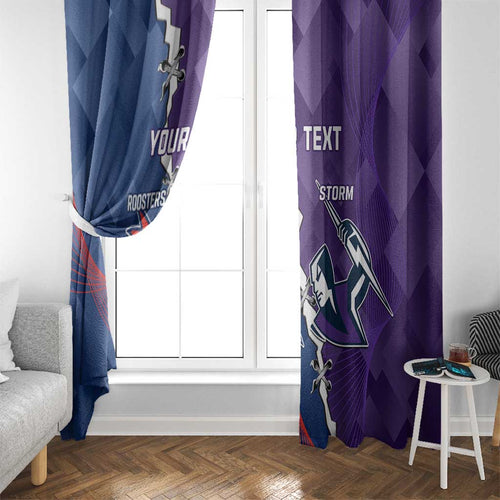 Custom NRL Storm And Roosters Rugby 2024 Window Curtain Go Champions Dynamic Version