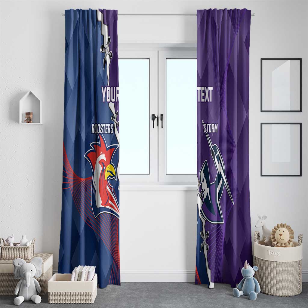 Custom NRL Storm And Roosters Rugby 2024 Window Curtain Go Champions Dynamic Version