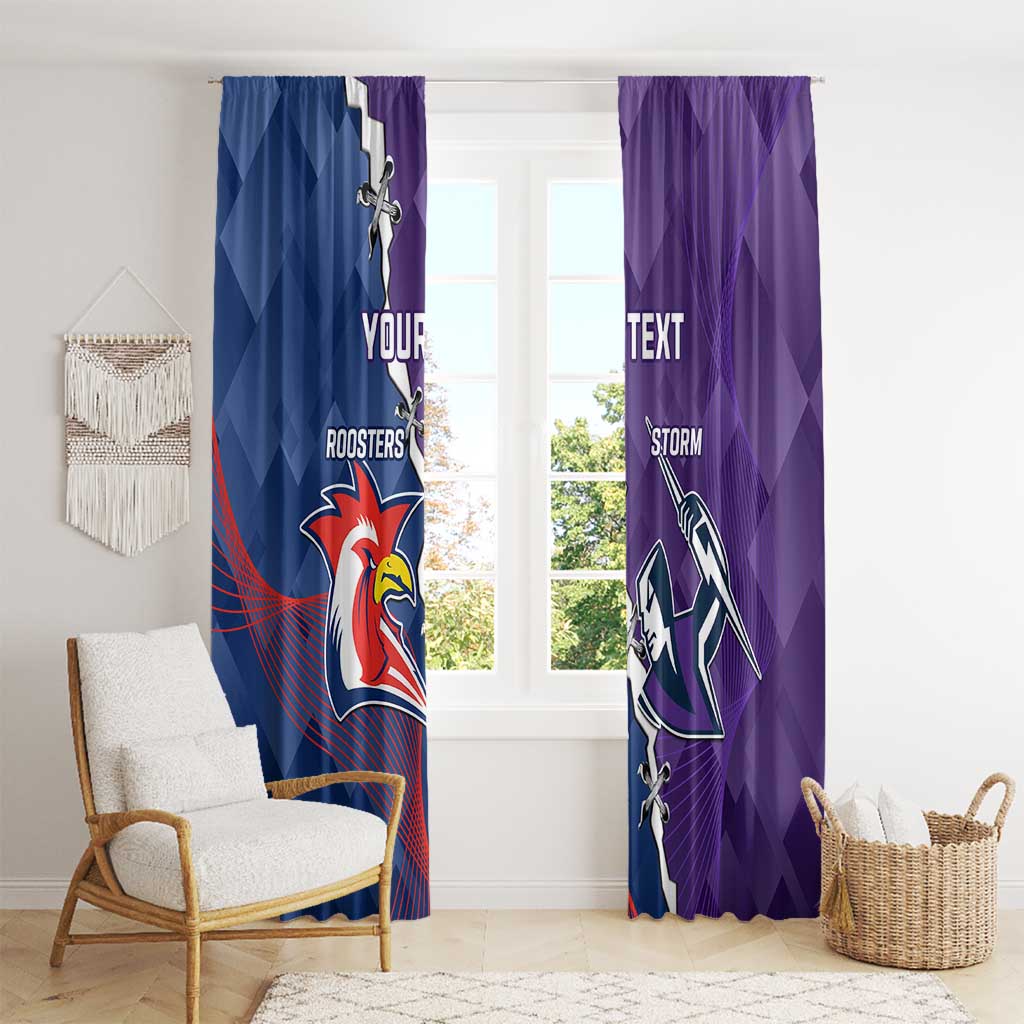 Custom NRL Storm And Roosters Rugby 2024 Window Curtain Go Champions Dynamic Version