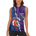 Custom NRL Storm And Roosters Rugby 2024 Women Sleeveless Polo Shirt Go Champions Dynamic Version