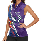 Custom NRL Storm And Roosters Rugby 2024 Women Sleeveless Polo Shirt Go Champions Dynamic Version