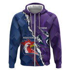 Custom NRL Storm And Roosters Rugby 2024 Zip Hoodie Go Champions Dynamic Version