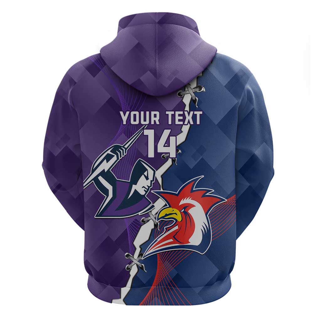 Custom NRL Storm And Roosters Rugby 2024 Zip Hoodie Go Champions Dynamic Version