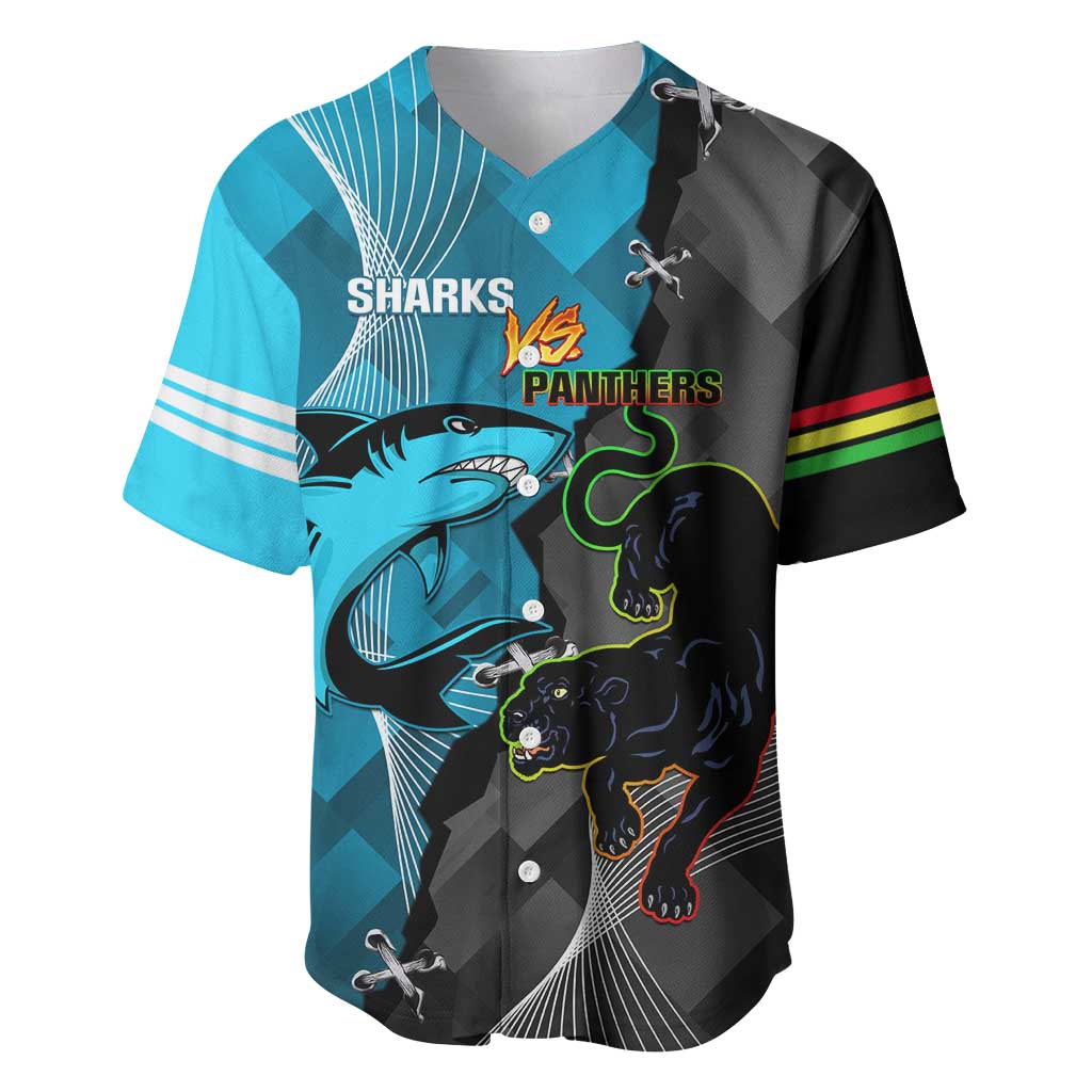 Custom NRL Panthers And Sharks Rugby 2024 Baseball Jersey Go Champions Dynamic Version