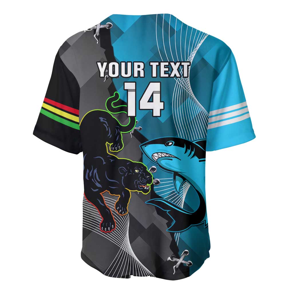 Custom NRL Panthers And Sharks Rugby 2024 Baseball Jersey Go Champions Dynamic Version