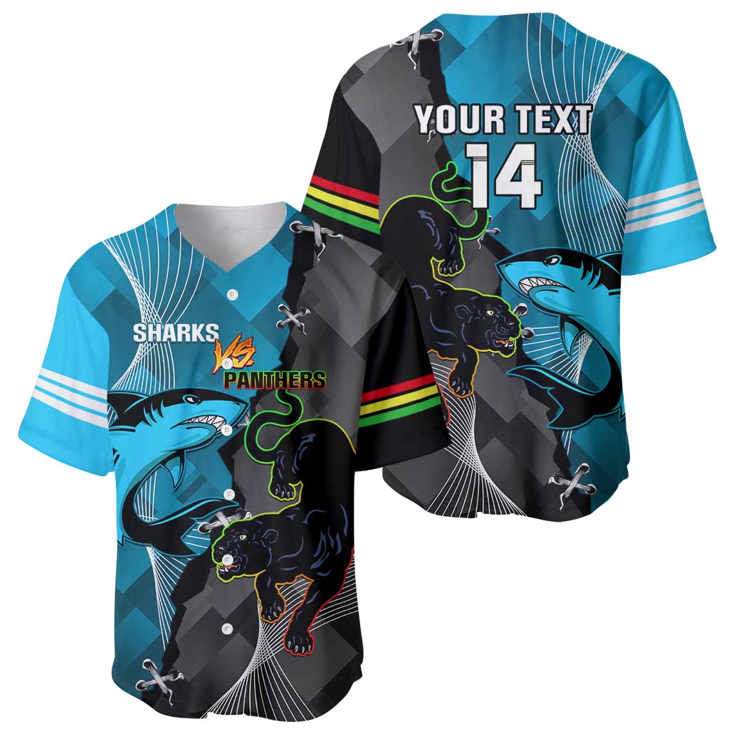 Custom NRL Panthers And Sharks Rugby 2024 Baseball Jersey Go Champions Dynamic Version