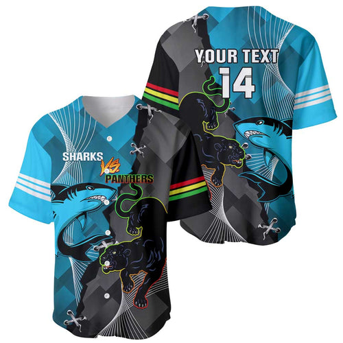 Custom NRL Panthers And Sharks Rugby 2024 Baseball Jersey Go Champions Dynamic Version