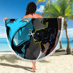 Custom NRL Panthers And Sharks Rugby 2024 Beach Blanket Go Champions Dynamic Version