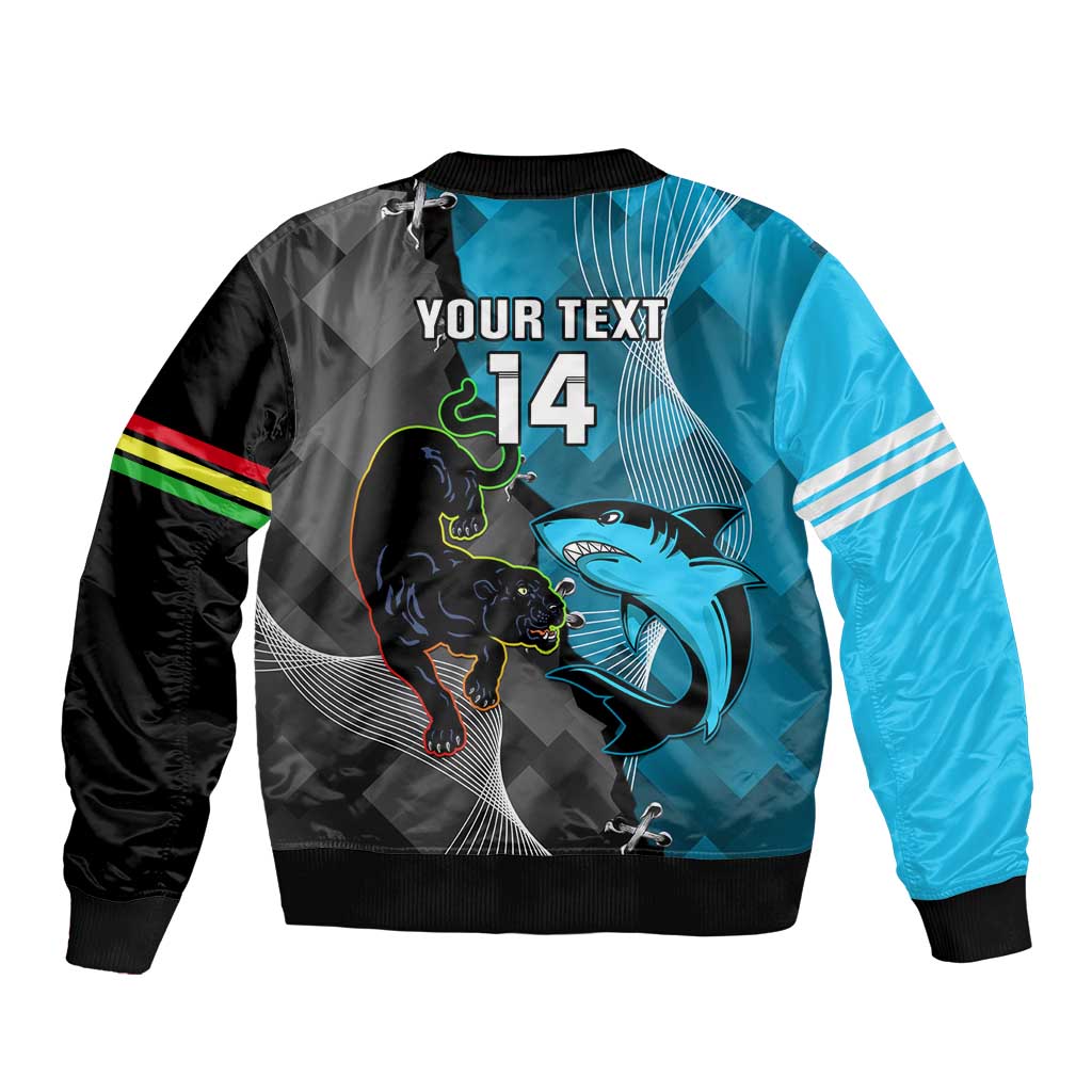 Custom NRL Panthers And Sharks Rugby 2024 Bomber Jacket Go Champions Dynamic Version