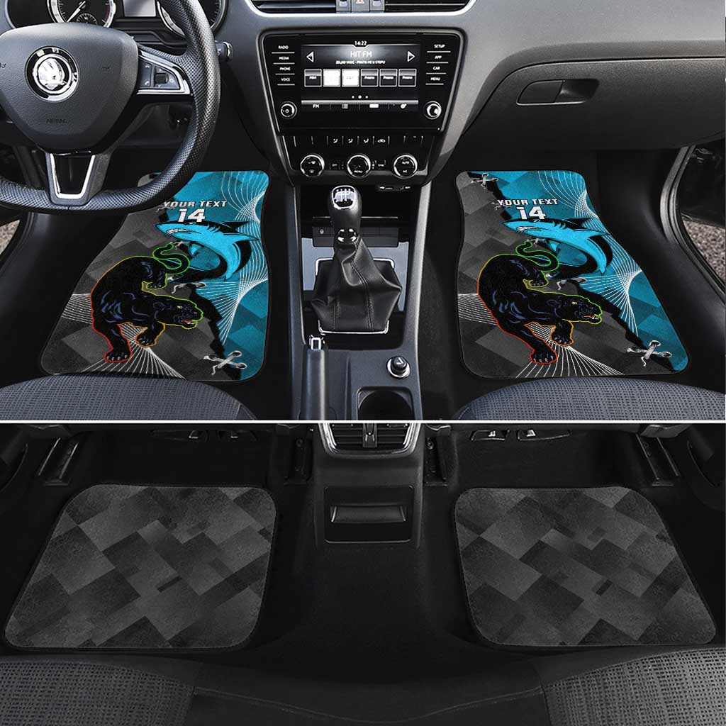 Custom NRL Panthers And Sharks Rugby 2024 Car Mats Go Champions Dynamic Version