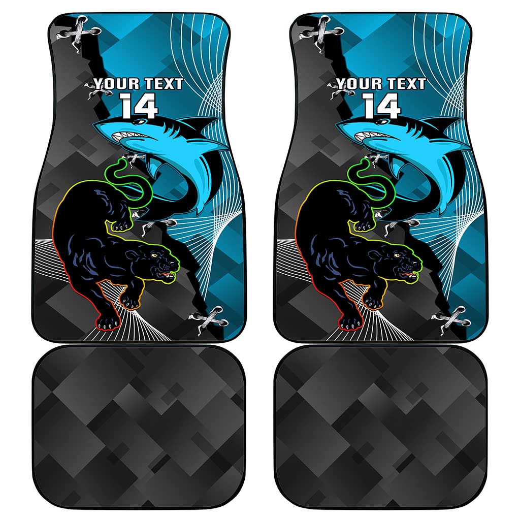 Custom NRL Panthers And Sharks Rugby 2024 Car Mats Go Champions Dynamic Version