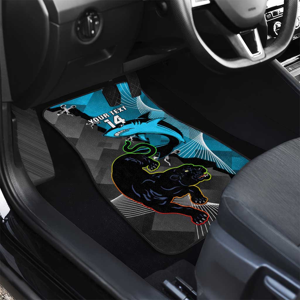 Custom NRL Panthers And Sharks Rugby 2024 Car Mats Go Champions Dynamic Version